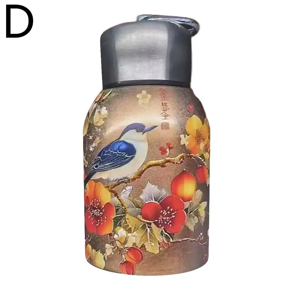 Retro Pfauentasse – Edelstahl – Tragbares Design