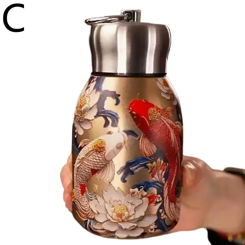 Retro Pfauentasse – Edelstahl – Tragbares Design