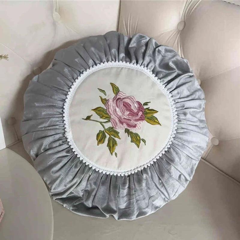 Retro Rosen Kissenbezug – Samt Floral 50x50 cm