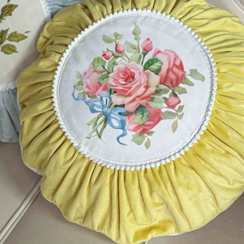 Retro Rosen Kissenbezug – Samt Floral 50x50 cm