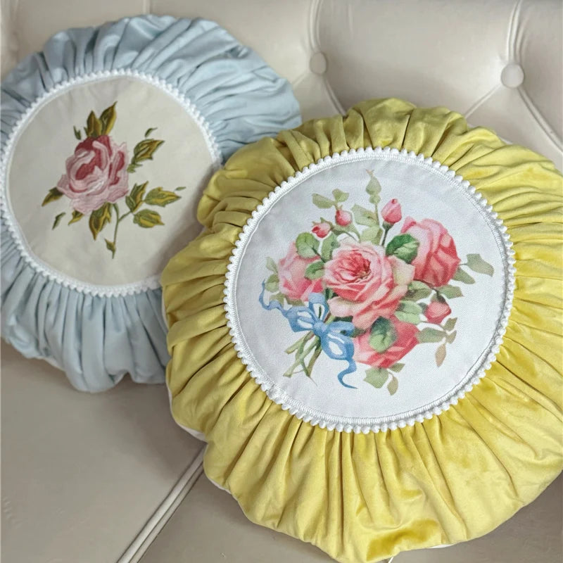 Retro Rosen Kissenbezug – Samt Floral 50x50 cm