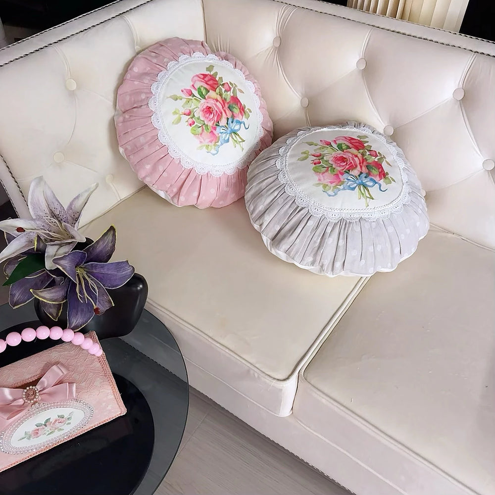 Retro Rosen Kissenbezug – Samt Floral 50x50 cm