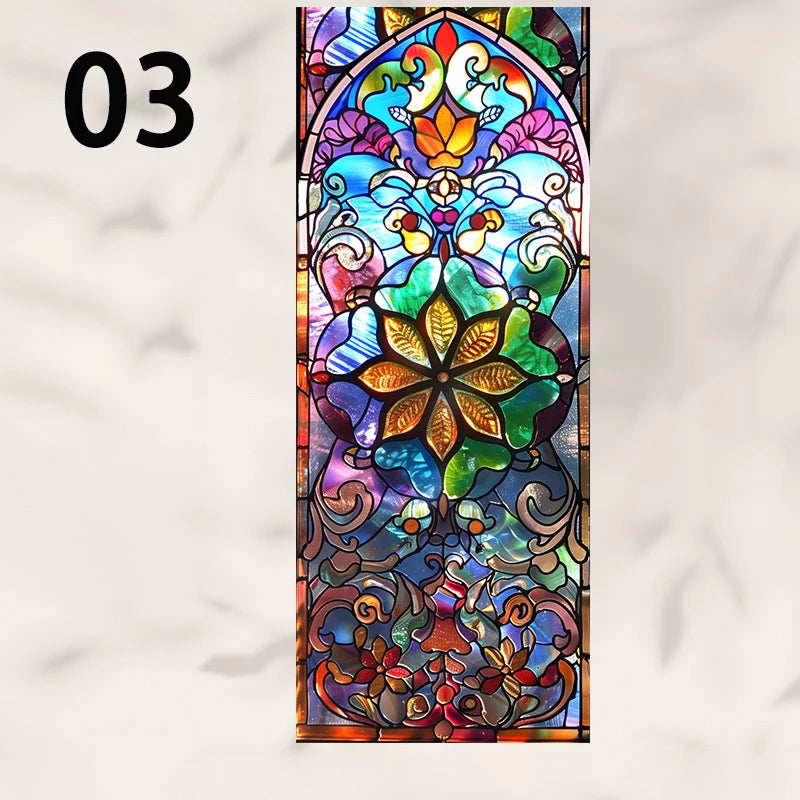 Retro Sichtschutzfolie – Buntglas-Design – 50x100 cm