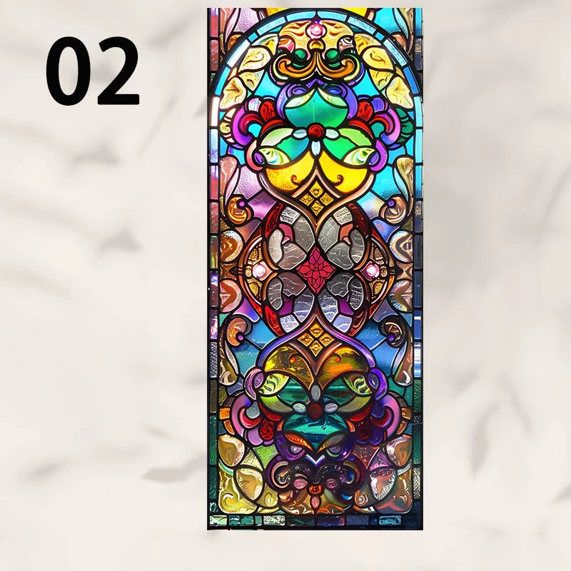 Retro Sichtschutzfolie – Buntglas-Design – 50x100 cm