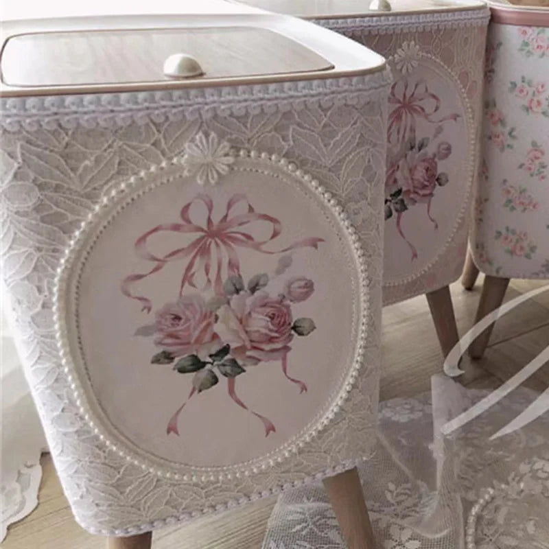 Retro-Spitzen-Mülleimer – Korean Leder – 22x22x35cm