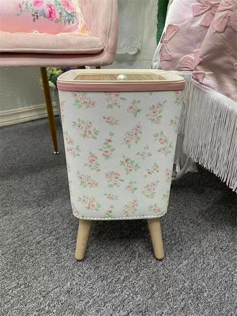 Retro-Spitzen-Mülleimer – Korean Leder – 22x22x35cm