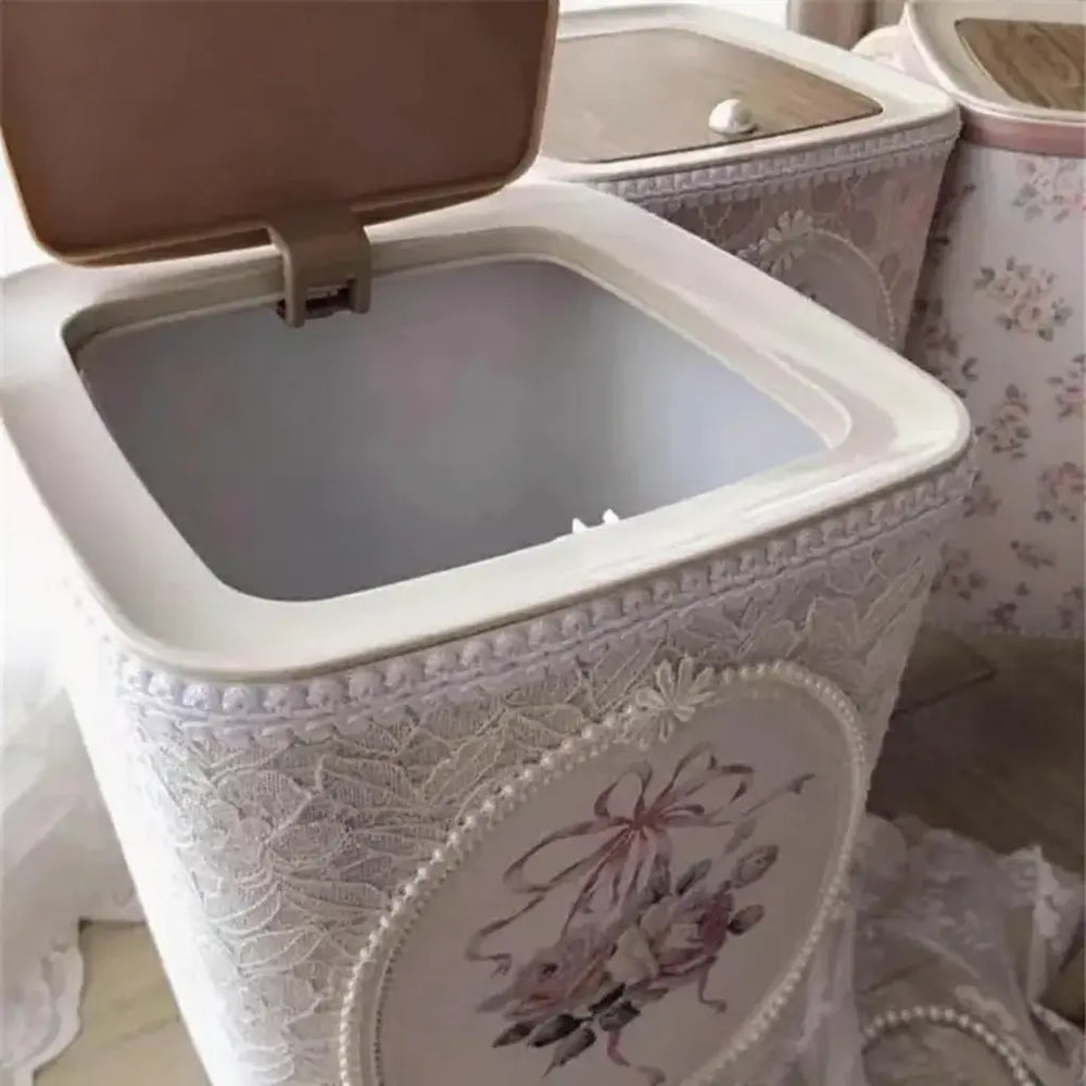 Retro-Spitzen-Mülleimer – Korean Leder – 22x22x35cm