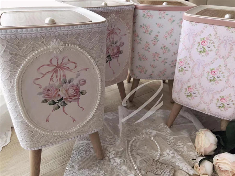 Retro-Spitzen-Mülleimer – Korean Leder – 22x22x35cm