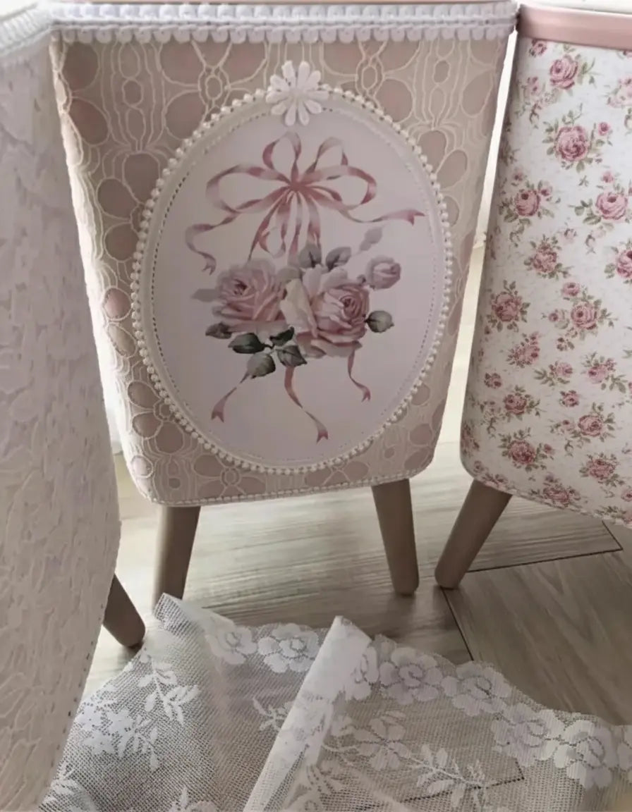 Retro-Spitzen-Mülleimer – Korean Leder – 22x22x35cm