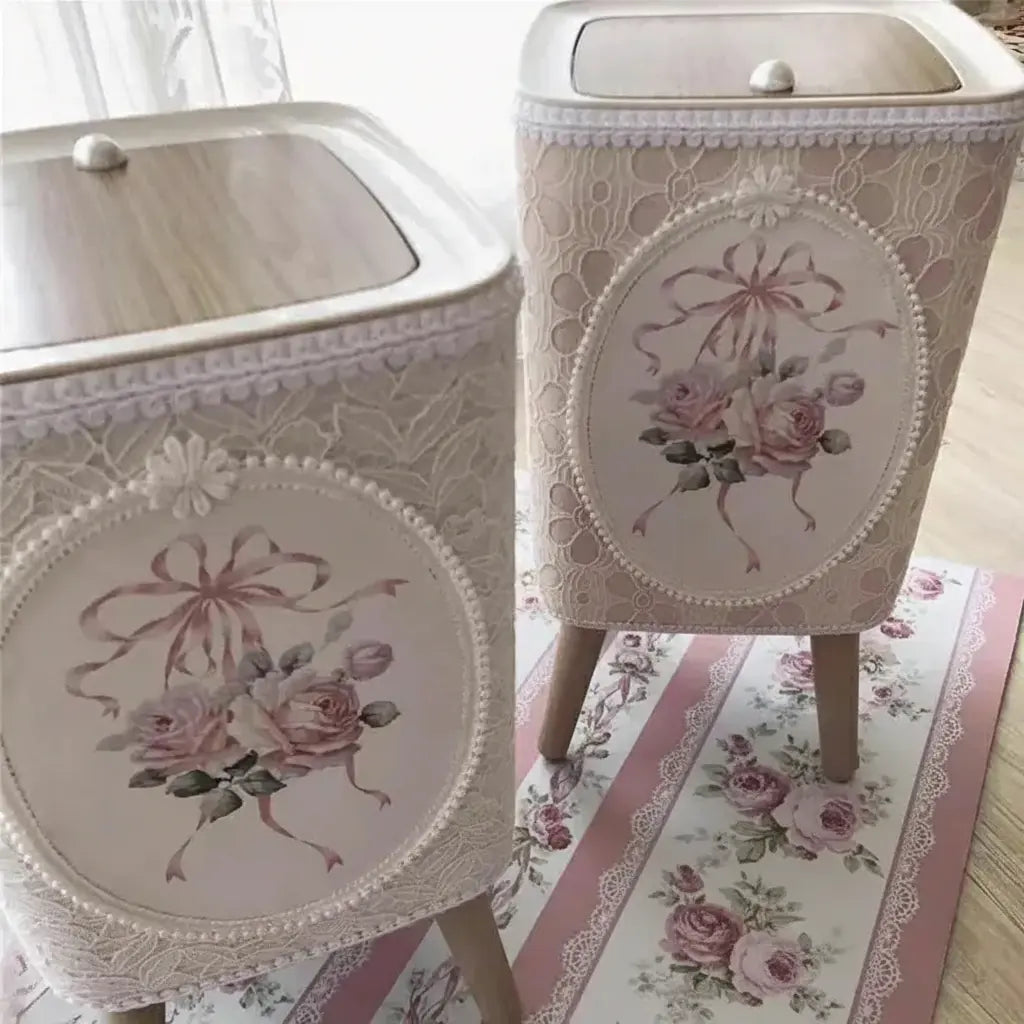 Retro-Spitzen-Mülleimer – Korean Leder – 22x22x35cm