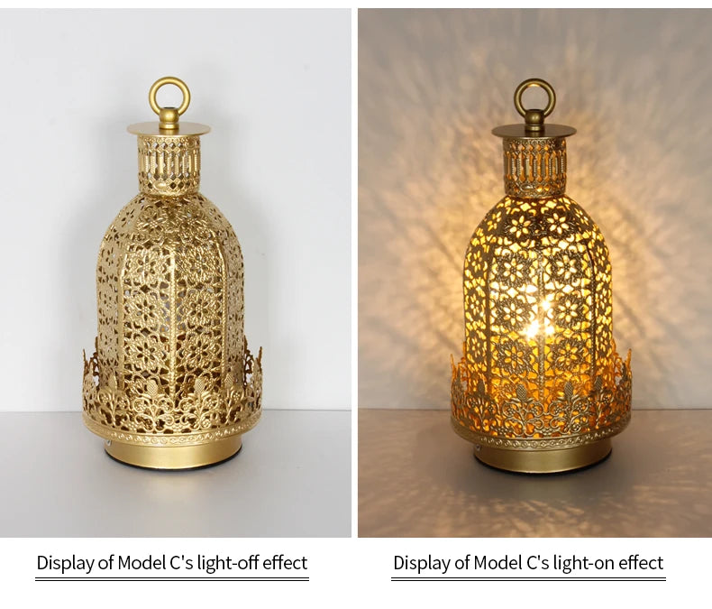 Retro-Eisenkunst-Tischlampe in Schwarz mit dimmbarem LED-Licht und Berührungsschalter