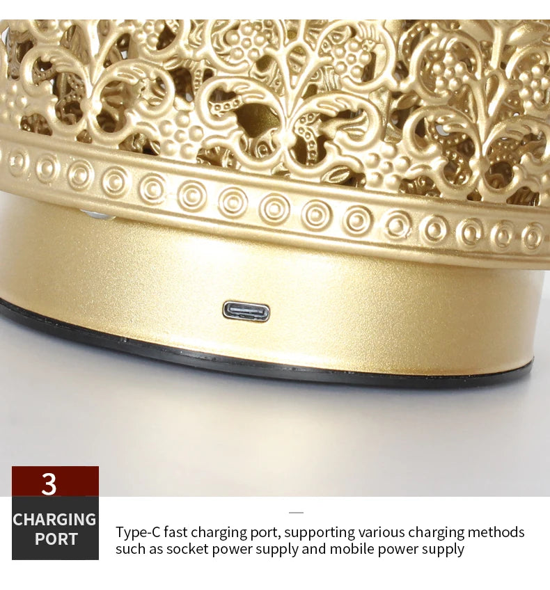 Retro-Eisenkunst-Tischlampe aus Metall in Schwarz, klassisches Design