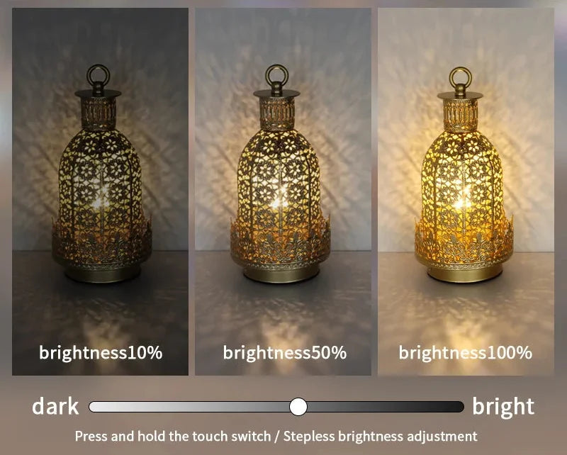 Retro Eisenkunst Tischlampe aus Metall, Farbton des Schirms A, stilvolles Design