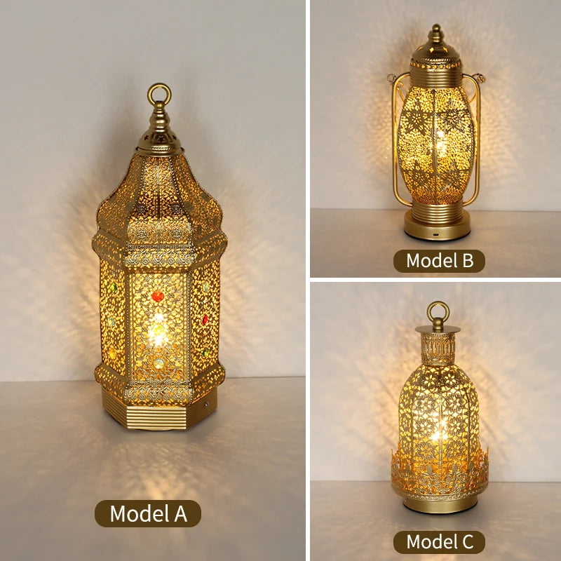 Retro Eisenkunst Tischlampe schwarz metall klassisches Design dimmbar