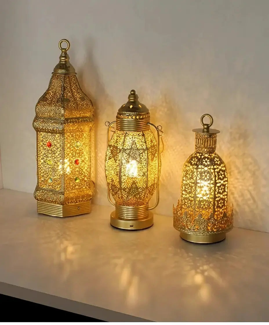 Retro-Eisenkunst-Tischlampe aus Metall, schwarz, klassisches Design