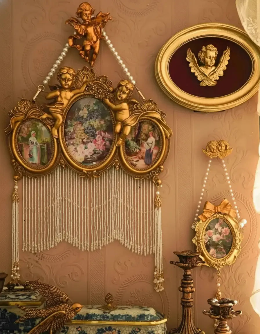 Retro Resin Bilderrahmen im Europa-Stil mit Engel, Farbe: C