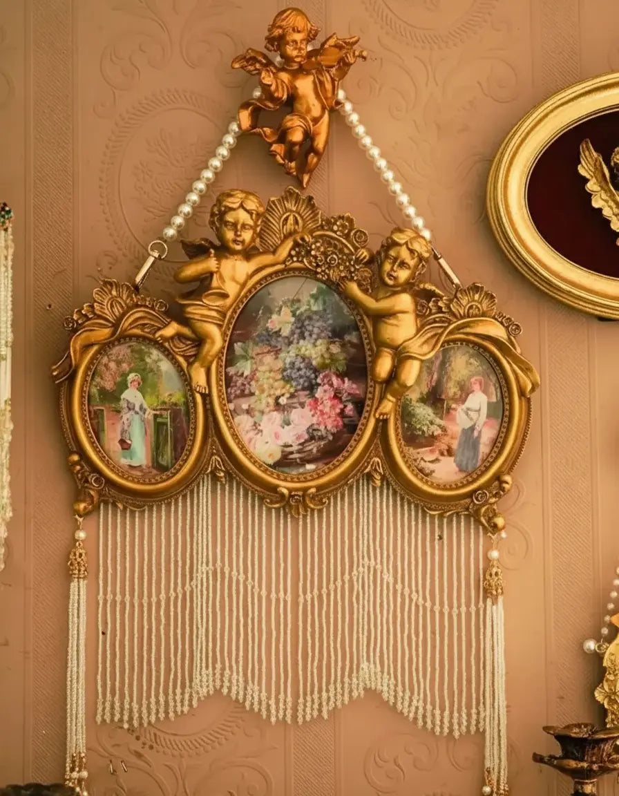 Retro Wald Engel Fotorahmen, Resin Europäisch, Option: C