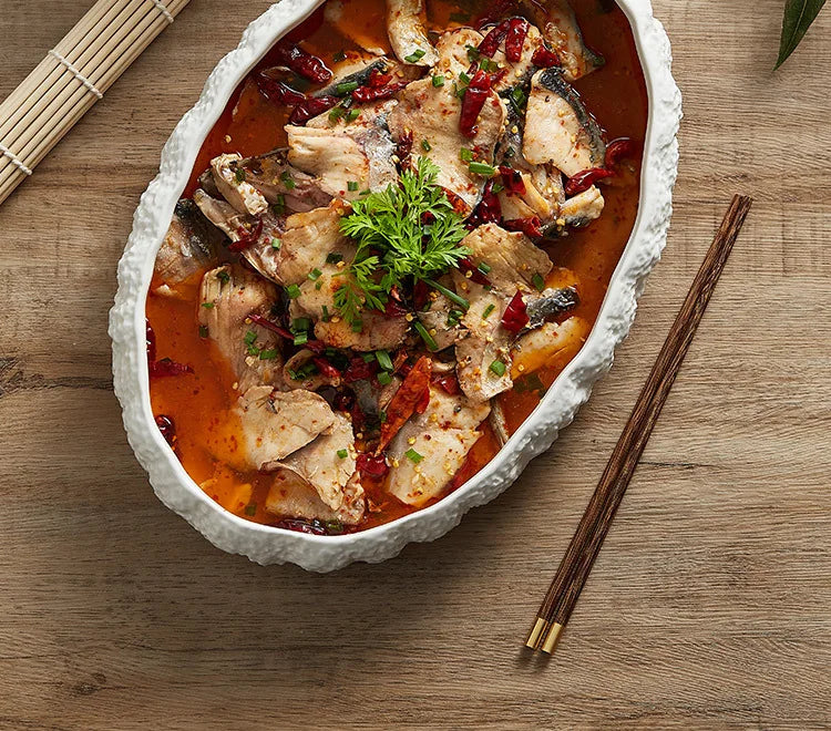 Rock Texture Keramikteller – Keramik Oval 14in