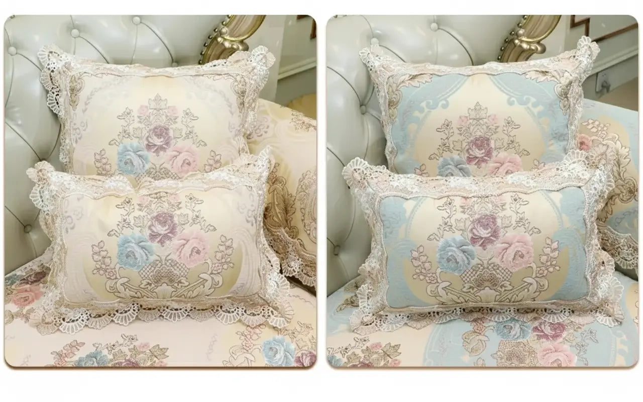 Beige florales Zierkissen aus Polyester 50x50 cm im koreanischen Stil