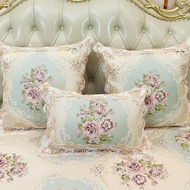 Romantische Spitzenkissenhülle floral 50x50cm beige in koreanischem Stil