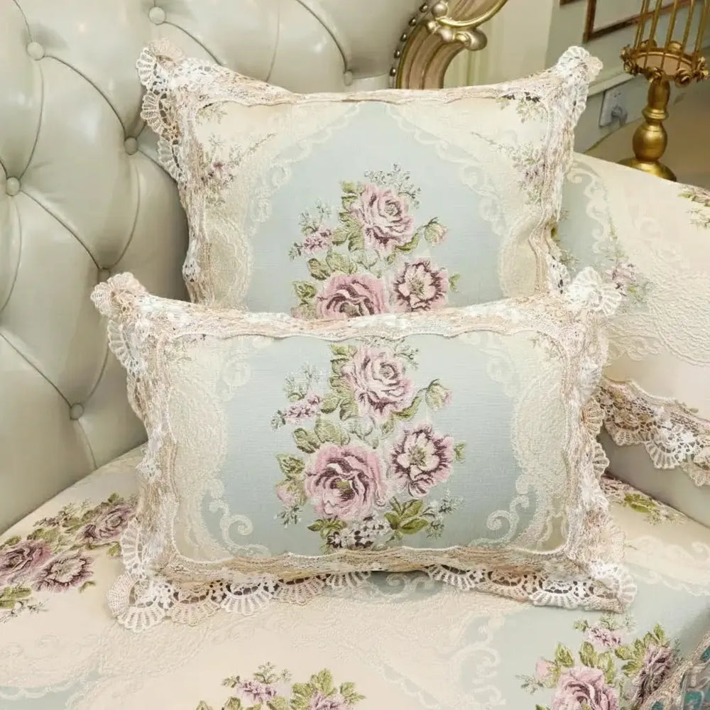 florales Kissen aus Polyester, Farbe: A-Golden Beige, Grösse: 50x50cm, koreanischer Stil