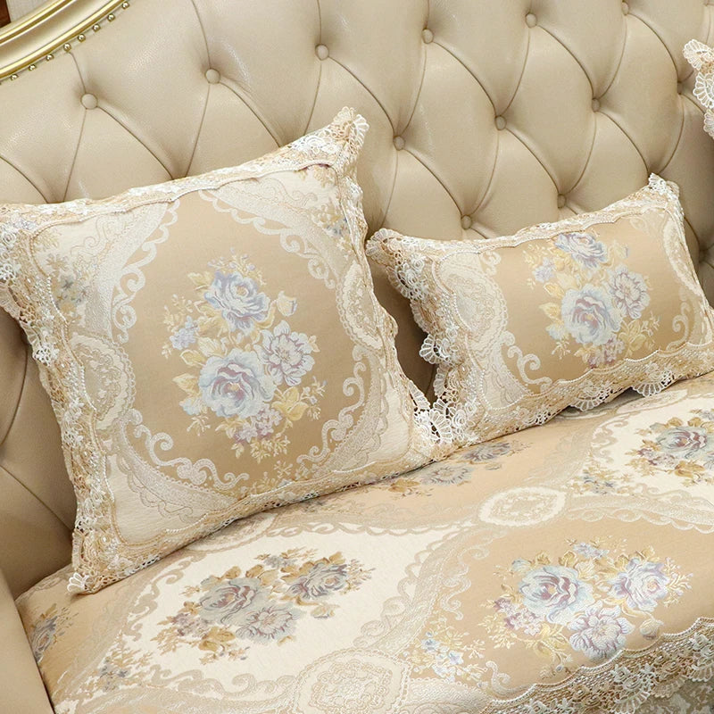 romantische Spitzenkissenhülle floral 50x50cm beige koreanischer Stil