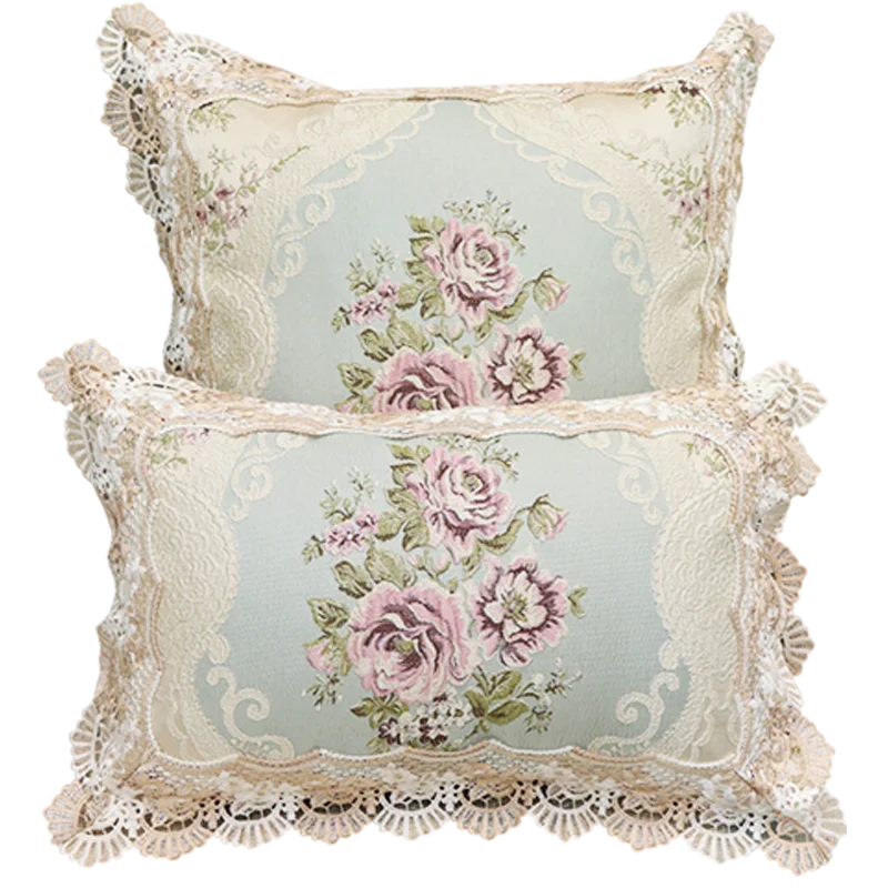 Beiger Spitzenkissenbezug mit floralem Strickmuster, 50x50 cm