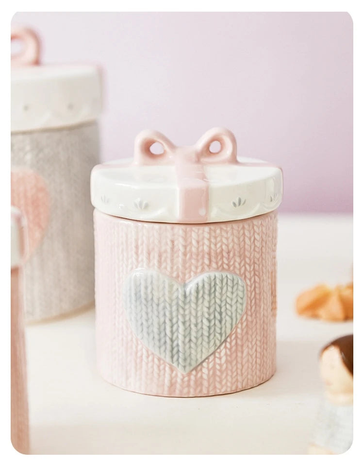 Rosa Herz Keramikdosen – Modernes Design für Hochzeitsgeschenk
