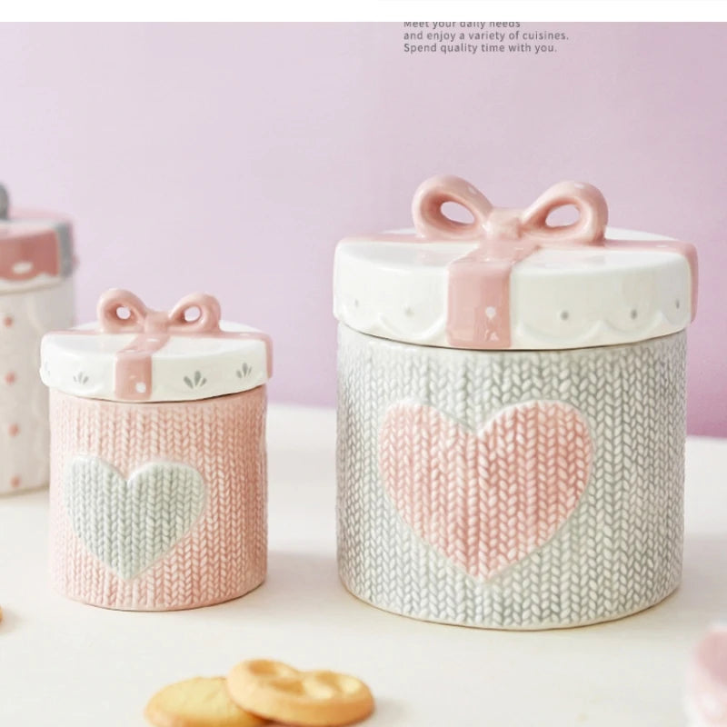 Rosa Herz Keramikdosen – Modernes Design für Hochzeitsgeschenk