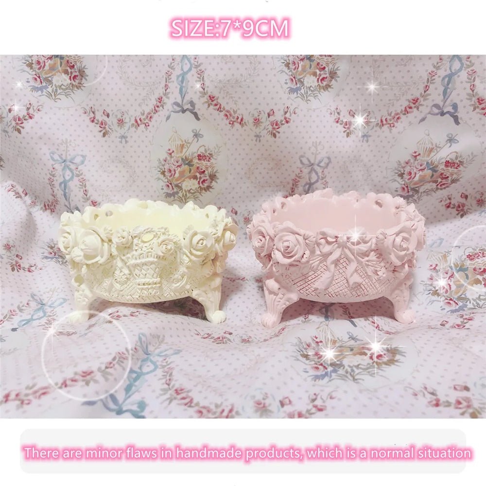 Rosa Kerzenhalter mit Schleife – Modernes Design – Wohnbereich