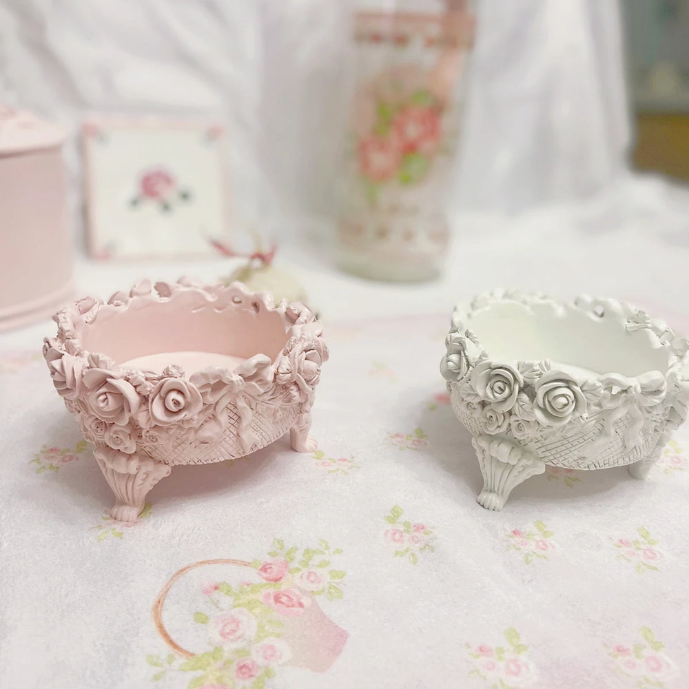 Rosa Kerzenhalter mit Schleife – Modernes Design – Wohnbereich