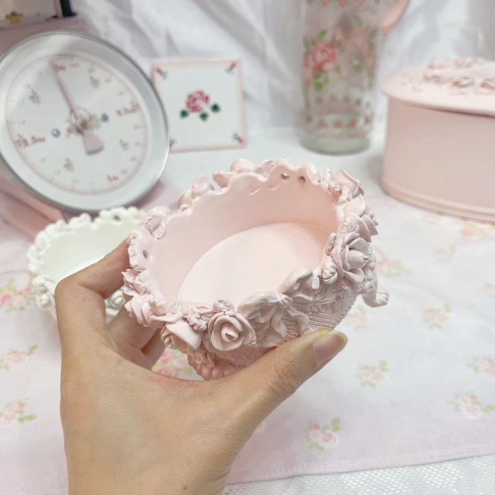 Rosa Kerzenhalter mit Schleife – Modernes Design – Wohnbereich