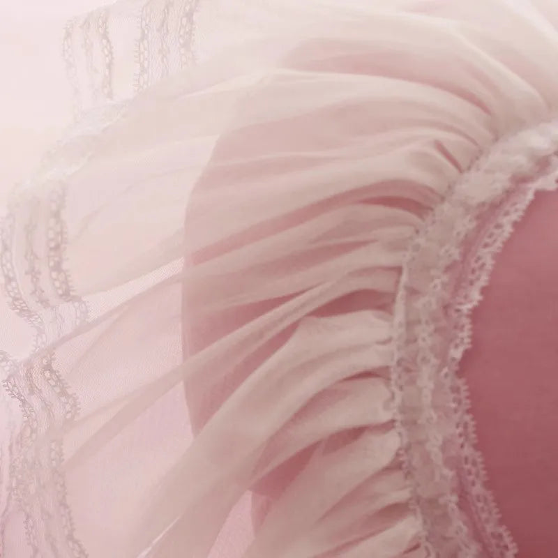 Rosa Liebeskissen – Samt & Baumwolle – 45cm