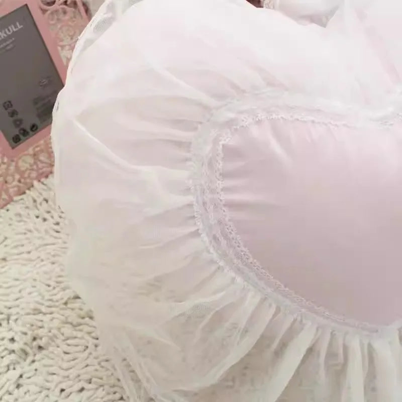 Rosa Liebeskissen – Samt & Baumwolle – 45cm