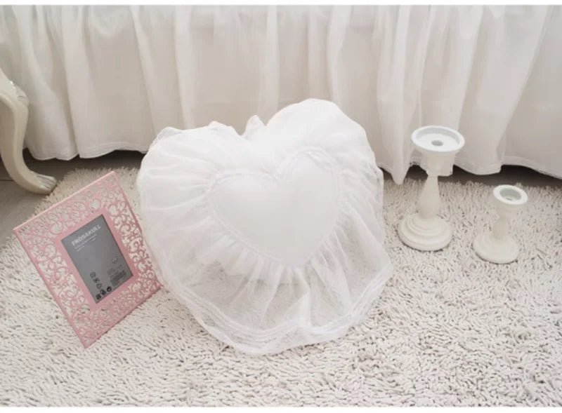 Rosa Liebeskissen – Samt & Baumwolle – 45cm