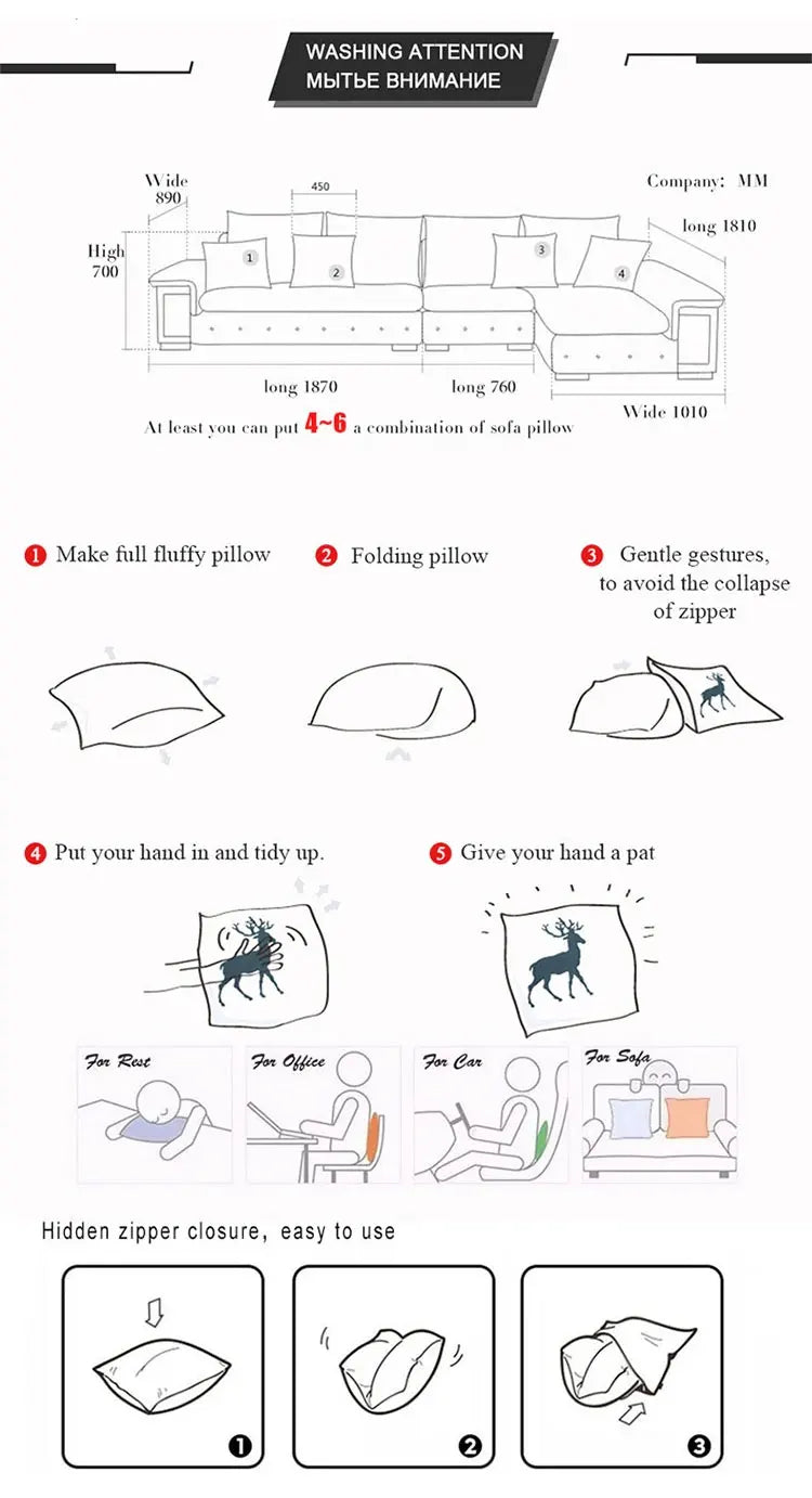 Rosa Tufted Kissenhülle – Nordic Style – 45x45cm