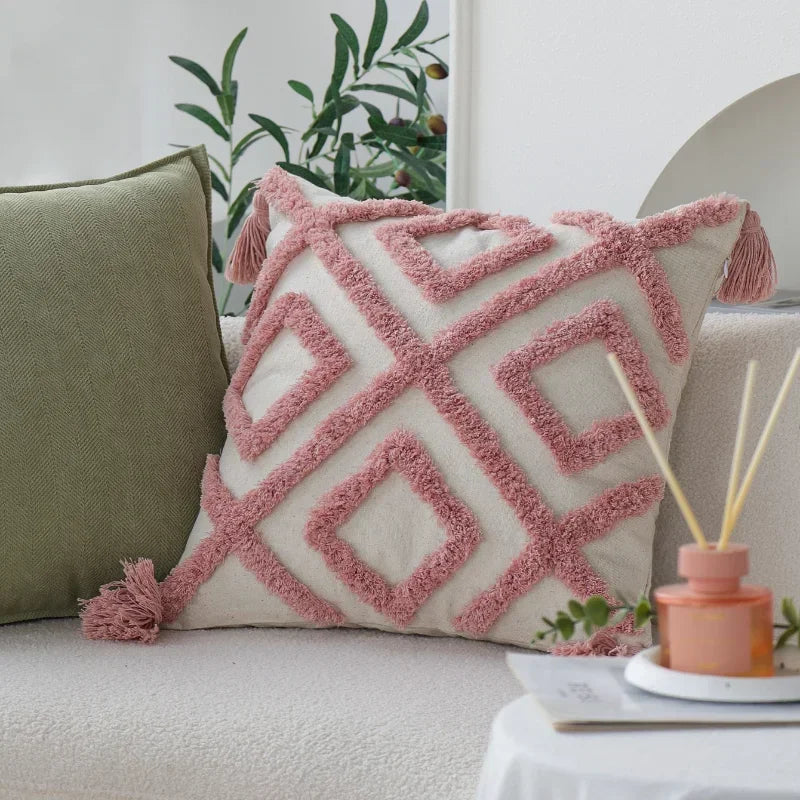 Rosa Tufted Kissenhülle – Nordic Style – 45x45cm