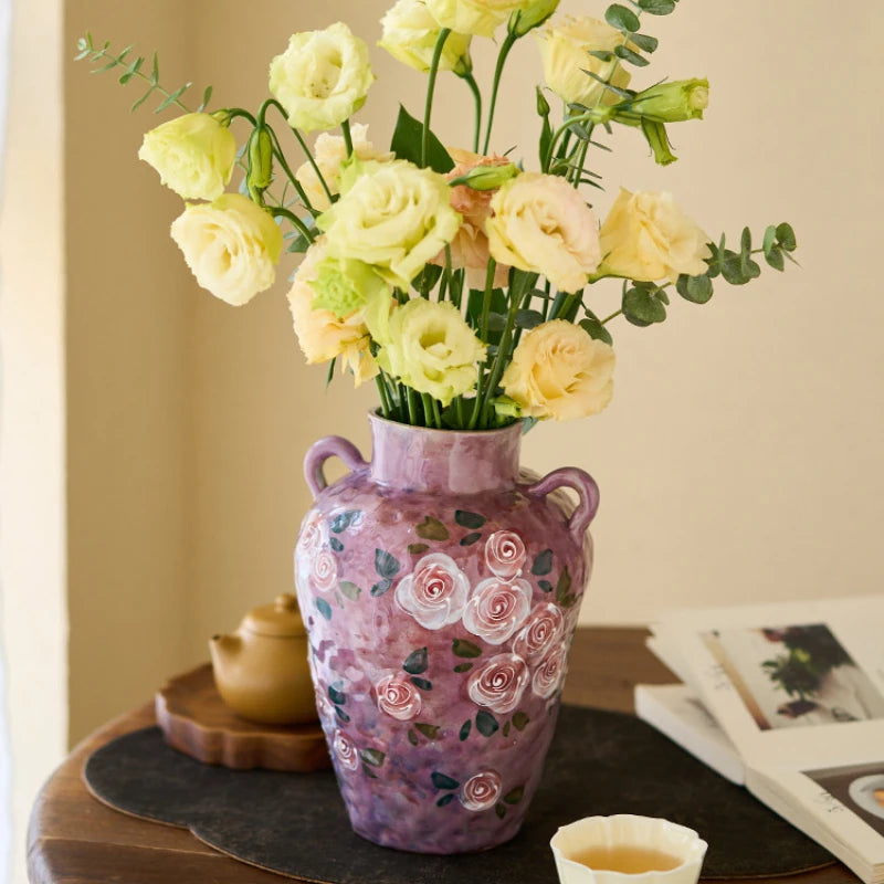 Rosen-Keramikvase – Moderner Stil – Tisch-Hydroponik