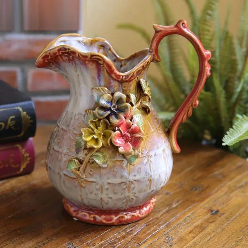 Rosen-Vase in Vogel-Form – Keramik Pastoral – M