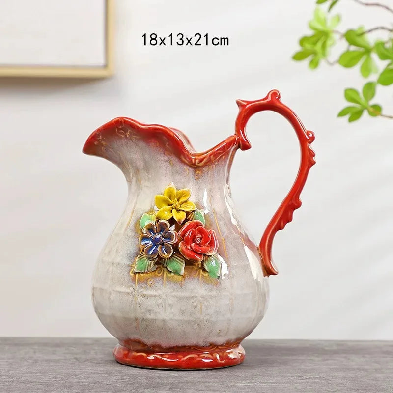 Rosen-Vase in Vogel-Form – Keramik Pastoral – M