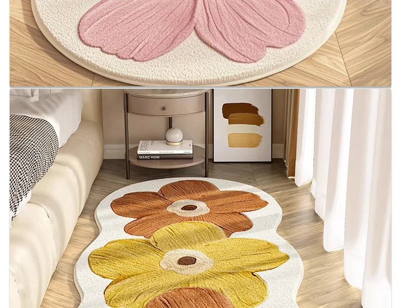 Flauschiger rosenteppich aus polyester in pink, rechteckig 70x160 cm, minimalistisch