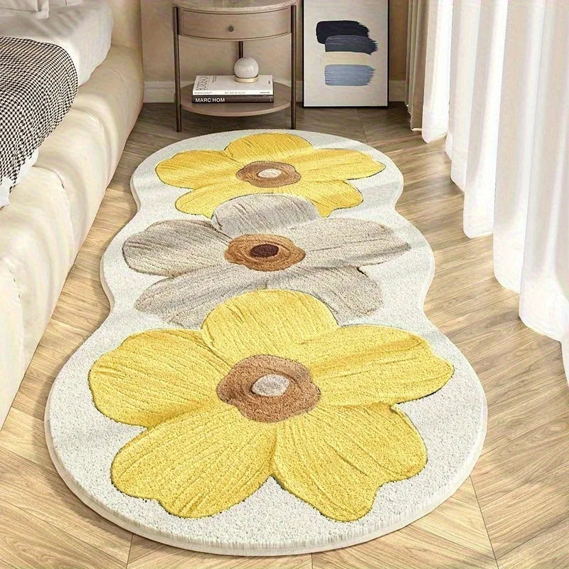 Flauschiger Wilton-Teppich aus Polyester in pink, Grösse: 90x210cm, im minimalistischen japanischen Stil fürs Schlafzimmer