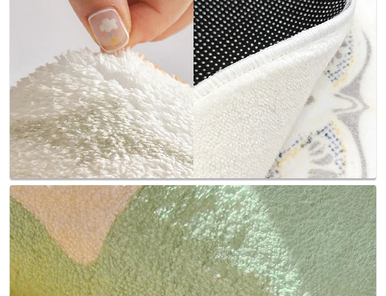 Rechteckiger pinker Rosenteppich aus Polyester im minimalistischen Stil, handwaschbar, 90x210 cm, für Schlafzimmer