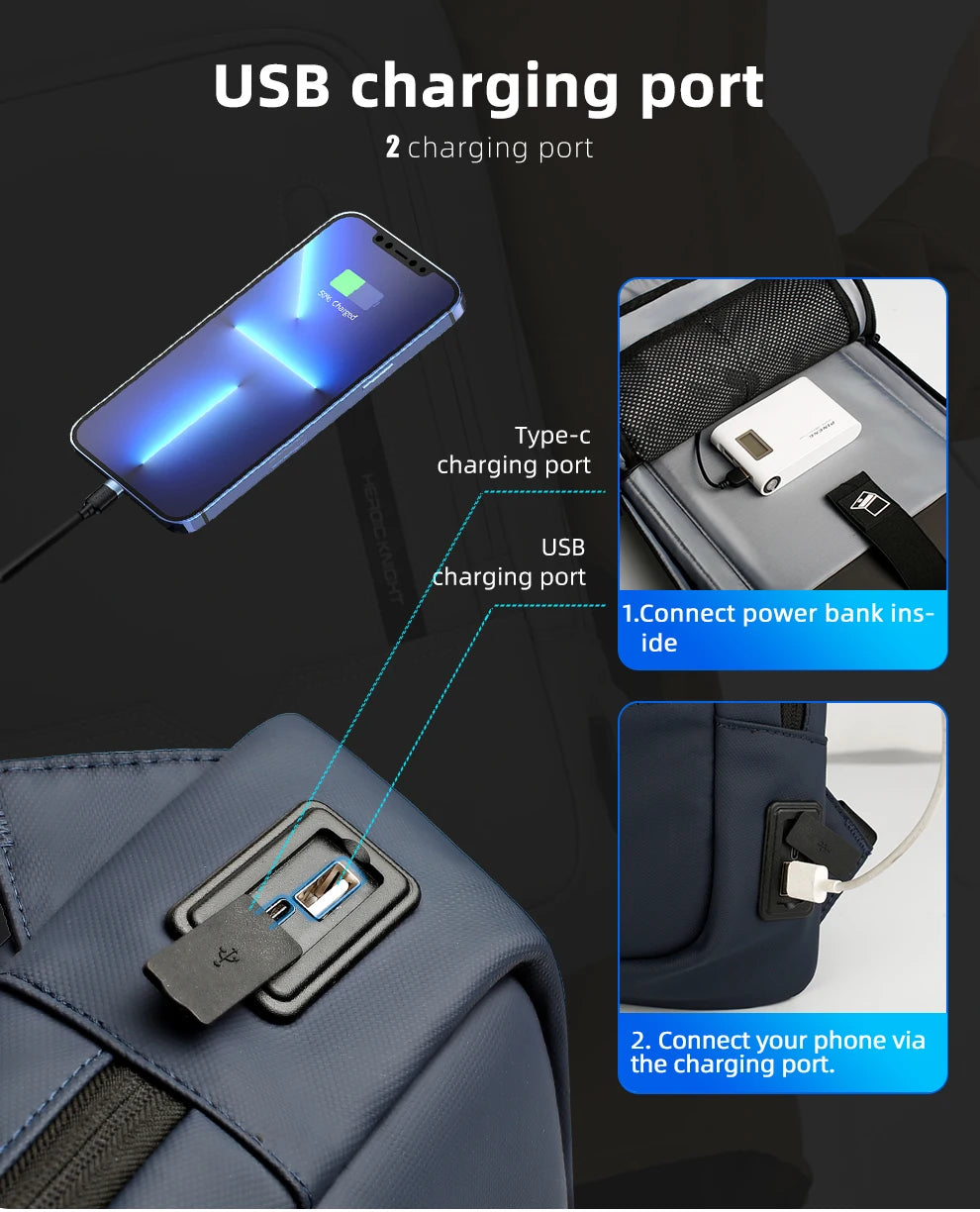 Rucksack – Wasserdichtes Oxford – USB-Laden 15.6 Zoll