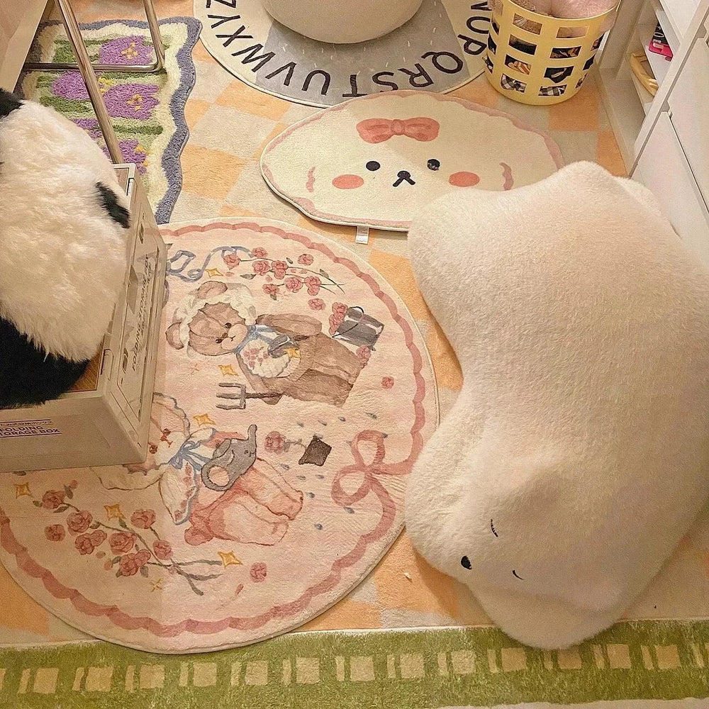 Runde Cartoon-Teppiche – Flanell & Rutschfest – 80X80cm