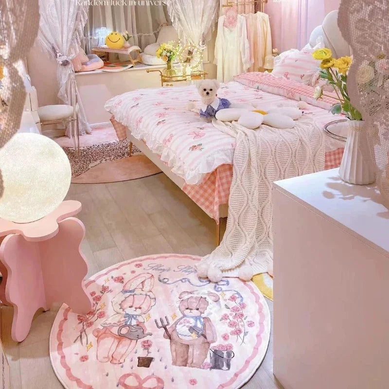 Runde Cartoon-Teppiche – Flanell & Rutschfest – 80X80cm