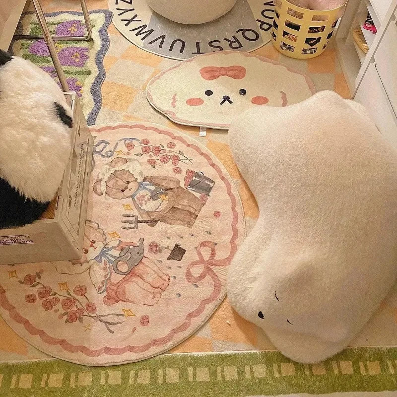 Runde Cartoon-Teppiche – Flanell & Rutschfest – 80X80cm