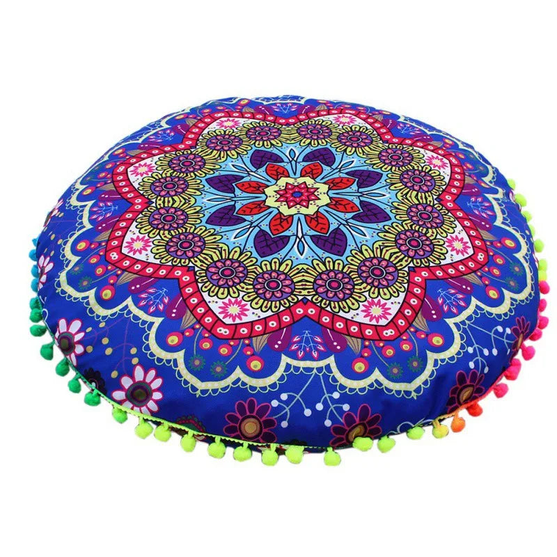 Runde Mandala Kissenhülle – Boho Polyester Deko 43x43cm