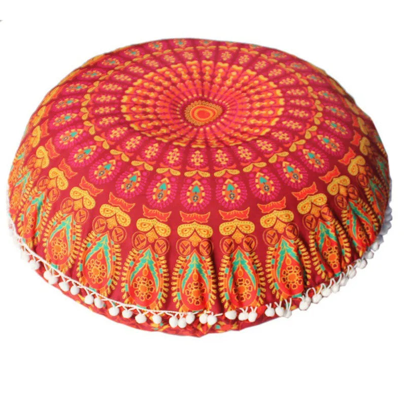 Runde Mandala Kissenhülle – Boho Polyester Deko 43x43cm