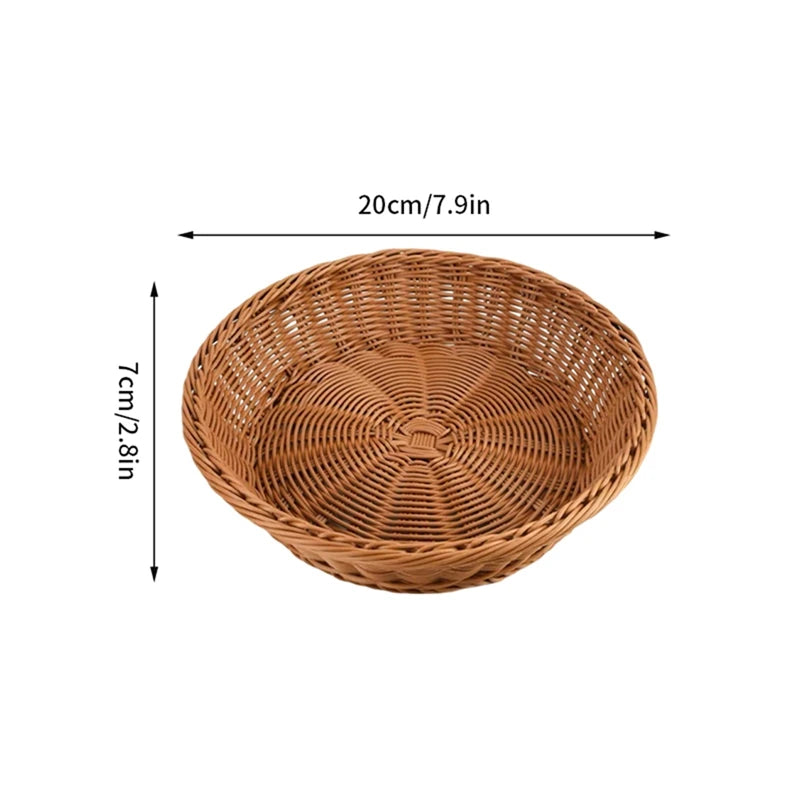 Runder Rattan Korb – Rustikales Design mit Holzgriff